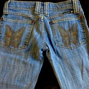 Frankie b butterfly pocket jeans